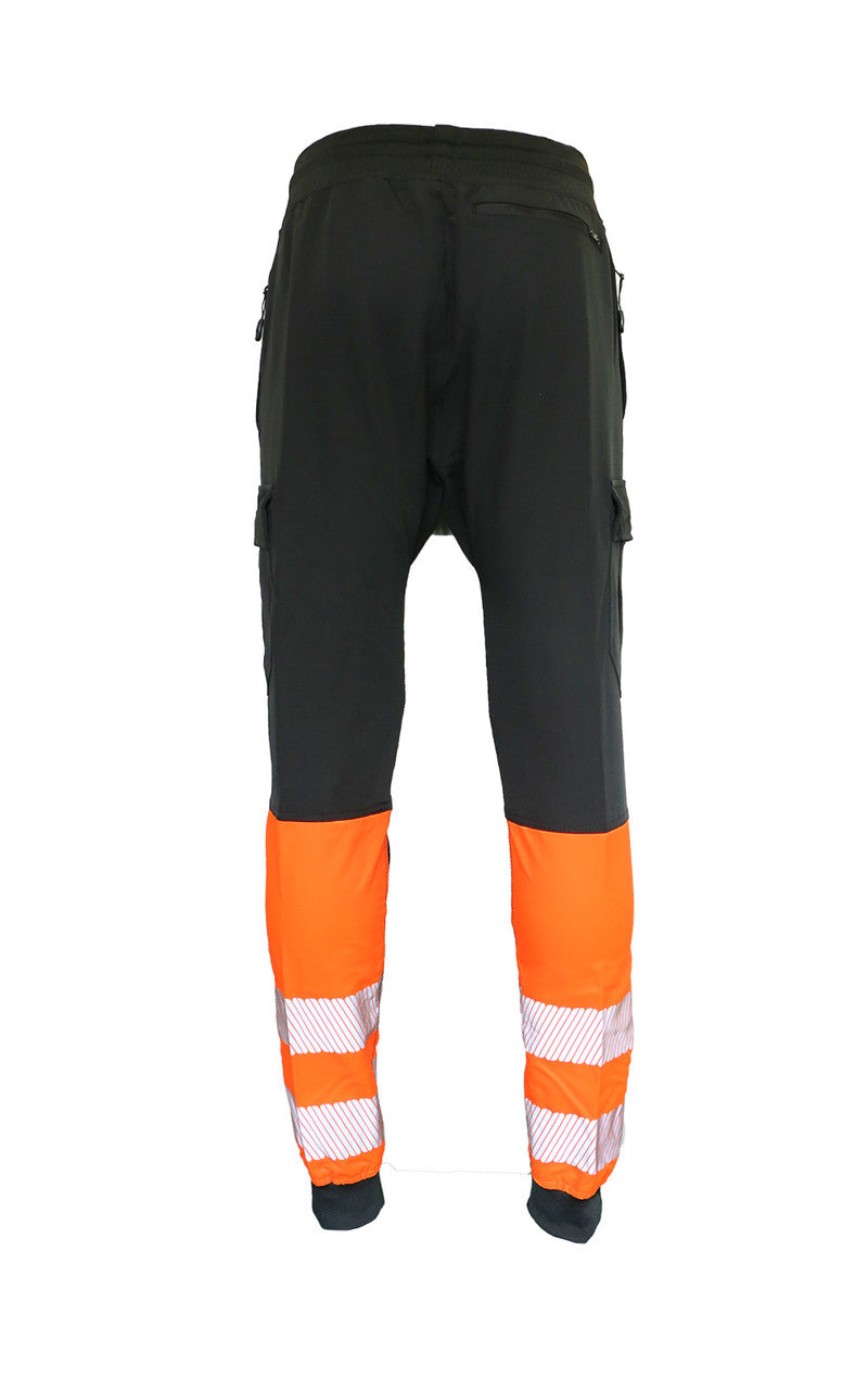 Hi Vis Contrast Stretch Jogger Bottom - Side View - SuperStuff Workwear