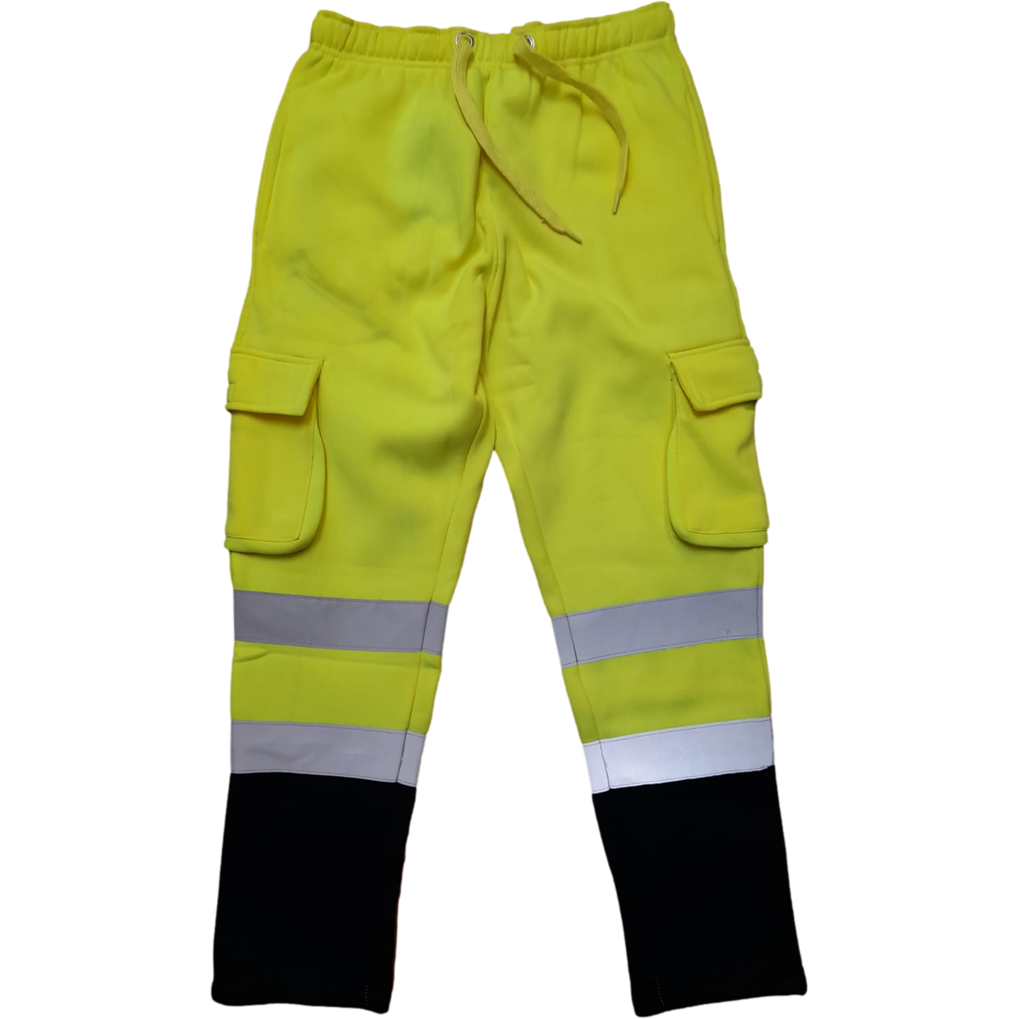 Fleece Hi Vis Bottoms - Yellow/Navy - Back View - SuperStuff Workwear