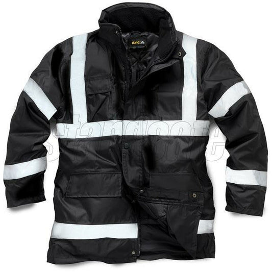 Black Parka Security Jacket EN343 - SuperStuff Workwear