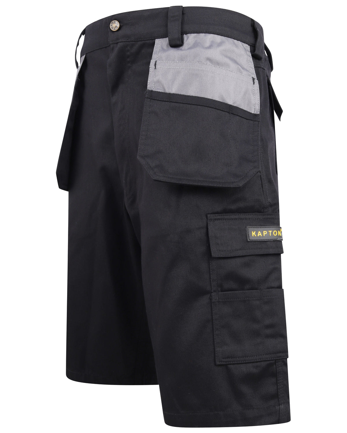 Kapton Work Shorts - Black/Grey - Back View - SuperStuff Workwear