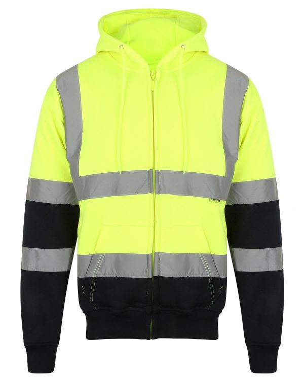 Hi Vis Two Tone Zipper EN ISO 20471 - Orange/Navy - Back View - SuperStuff Workwear