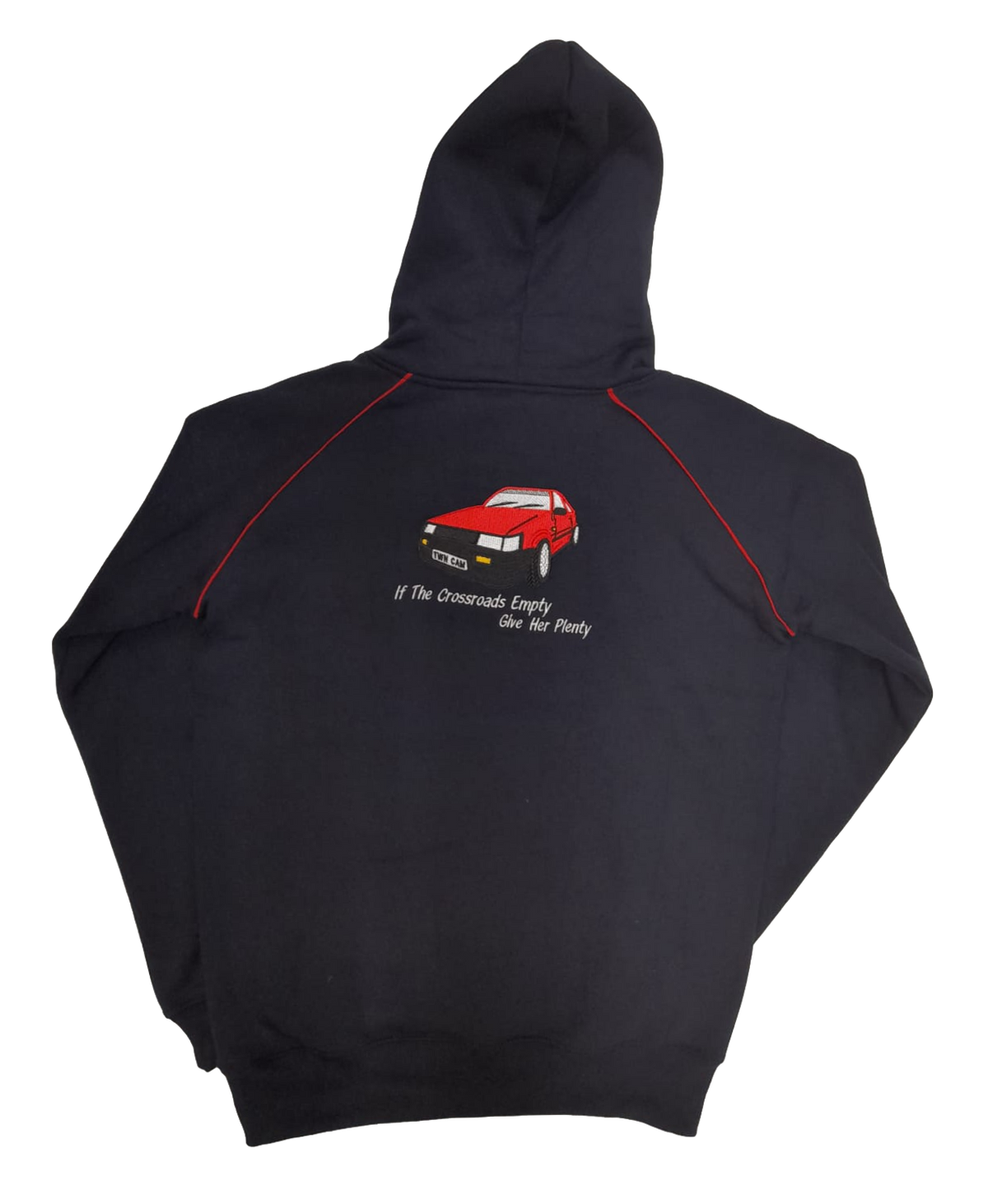 Red Car Hoodie - Back View - SuperStuff Workwear