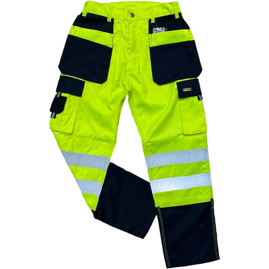 Hi Vis Pro Work Trouser - Orange/Navy - Back View - SuperStuff Workwear