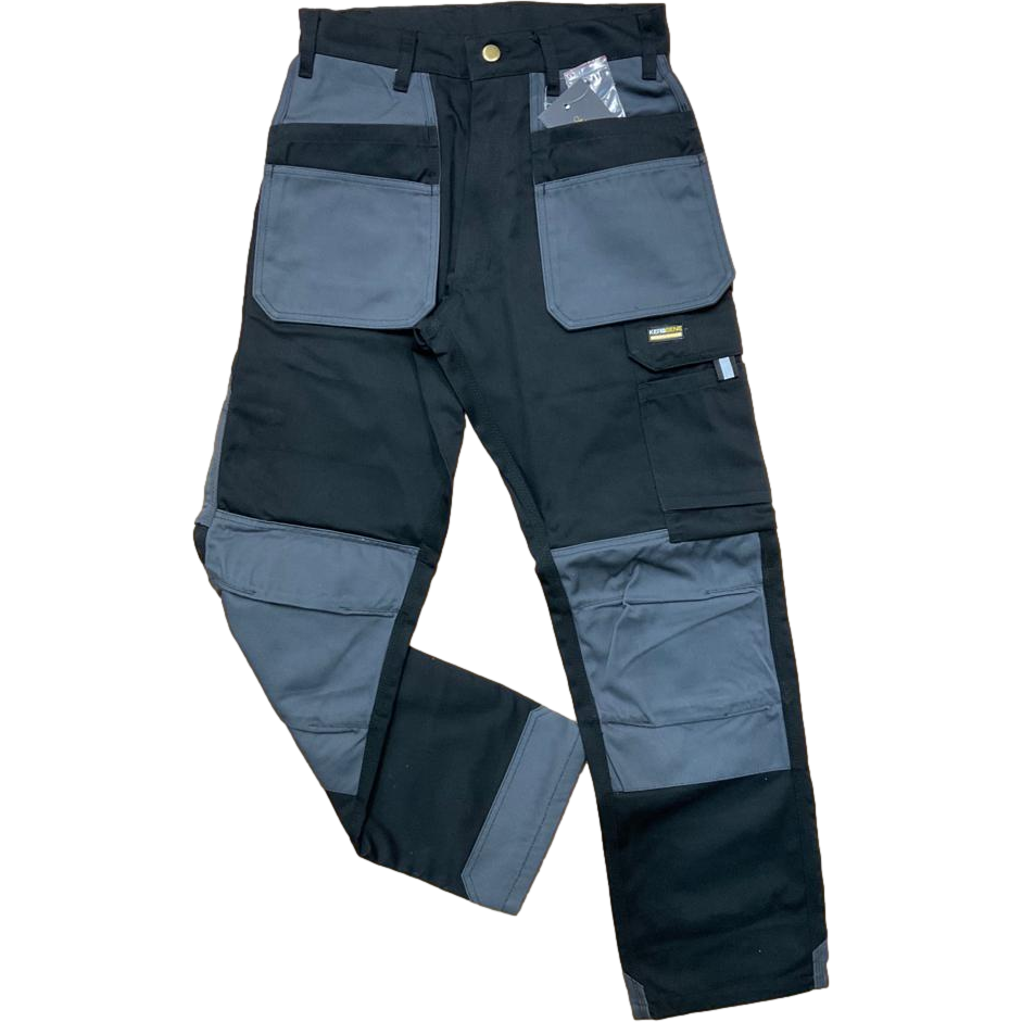 Kerosene Black Grey Pro Work Trouser - SuperStuff Workwear