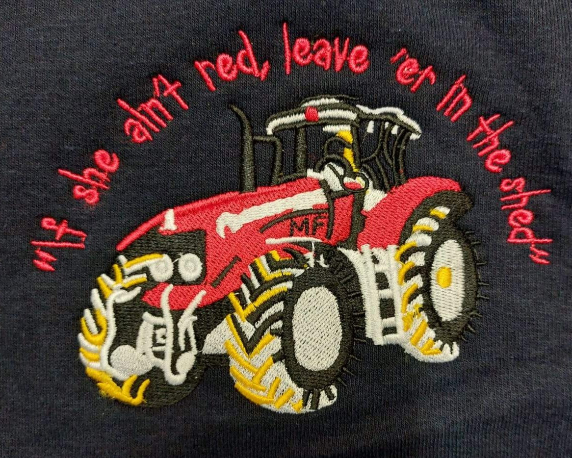 Kids Red Tractor Zipper - Side View - SuperStuff Workwear