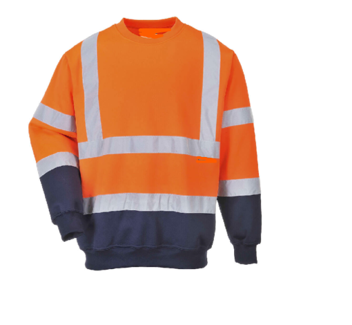 Hi Vis Two Tone Sweatshirt EN ISO 20471 Yellow Navy - Yellow/Navy - Back View - SuperStuff Workwear