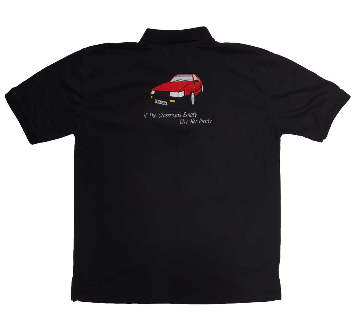 Mens Red Car Polo Shirt - Back View - SuperStuff Workwear