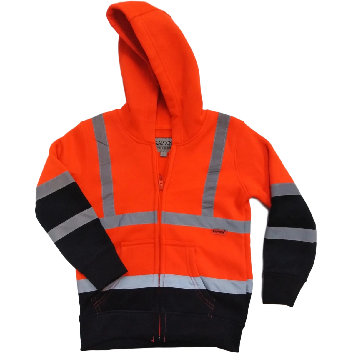 Kids Hi Vis Zipper - Yellow/Navy - Back View - SuperStuff Workwear