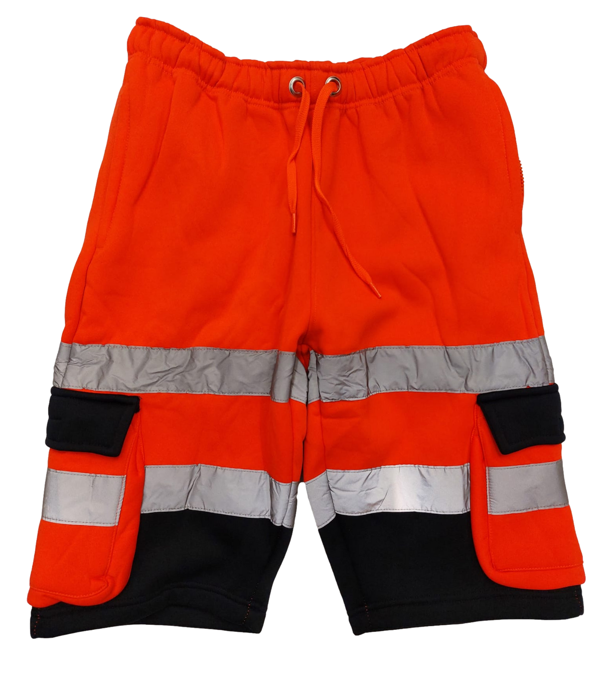 Hi Vis Fleece Combat shorts - Black - Side View - SuperStuff Workwear