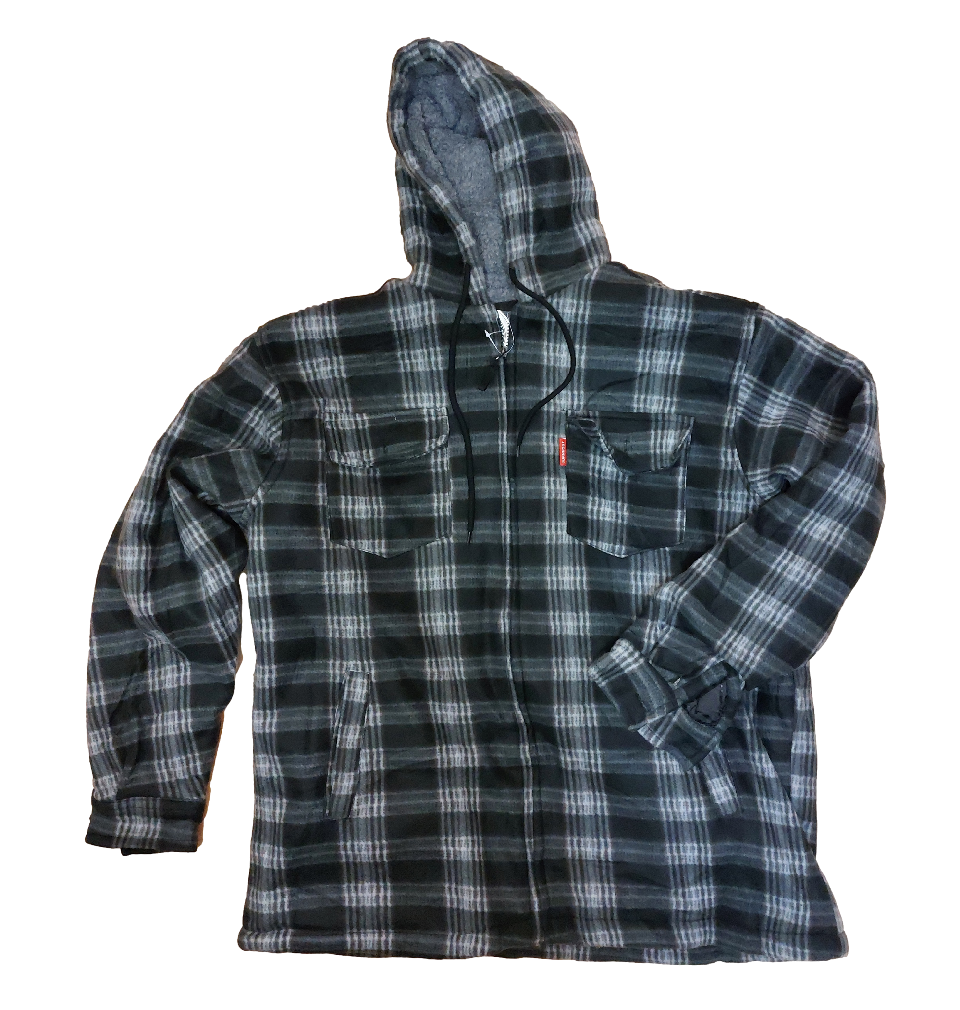 Sherpa Fleece Padded Hood Lumber jacket - Charcoal/Black - SuperStuff Workwear