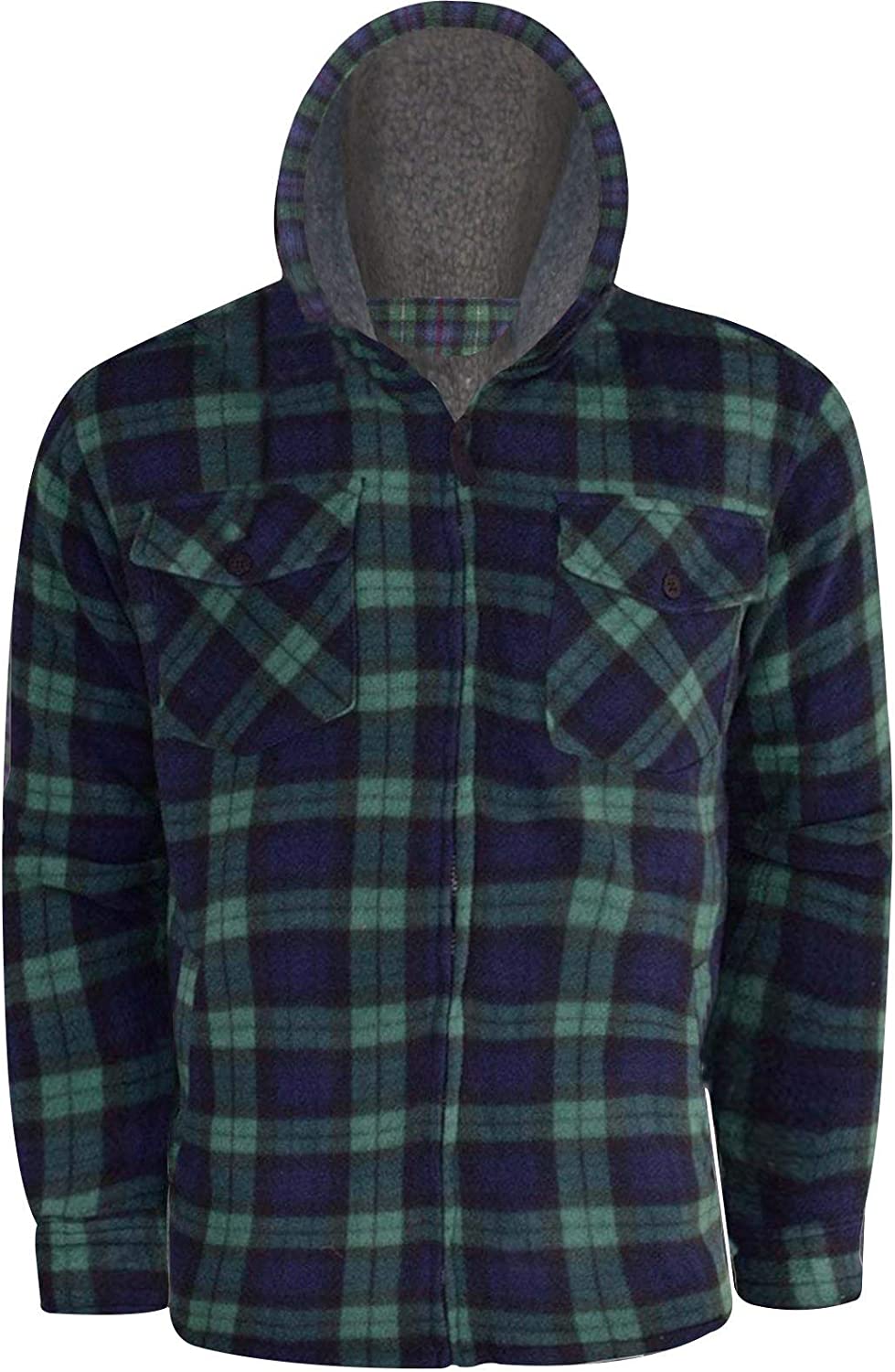 Sherpa Fleece Padded Hood Lumber jacket - Charcoal/Black - Detail View - SuperStuff Workwear