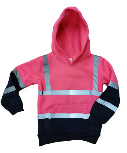 Hi Vis Hoodie Kids - Pink/Navy - SuperStuff Workwear