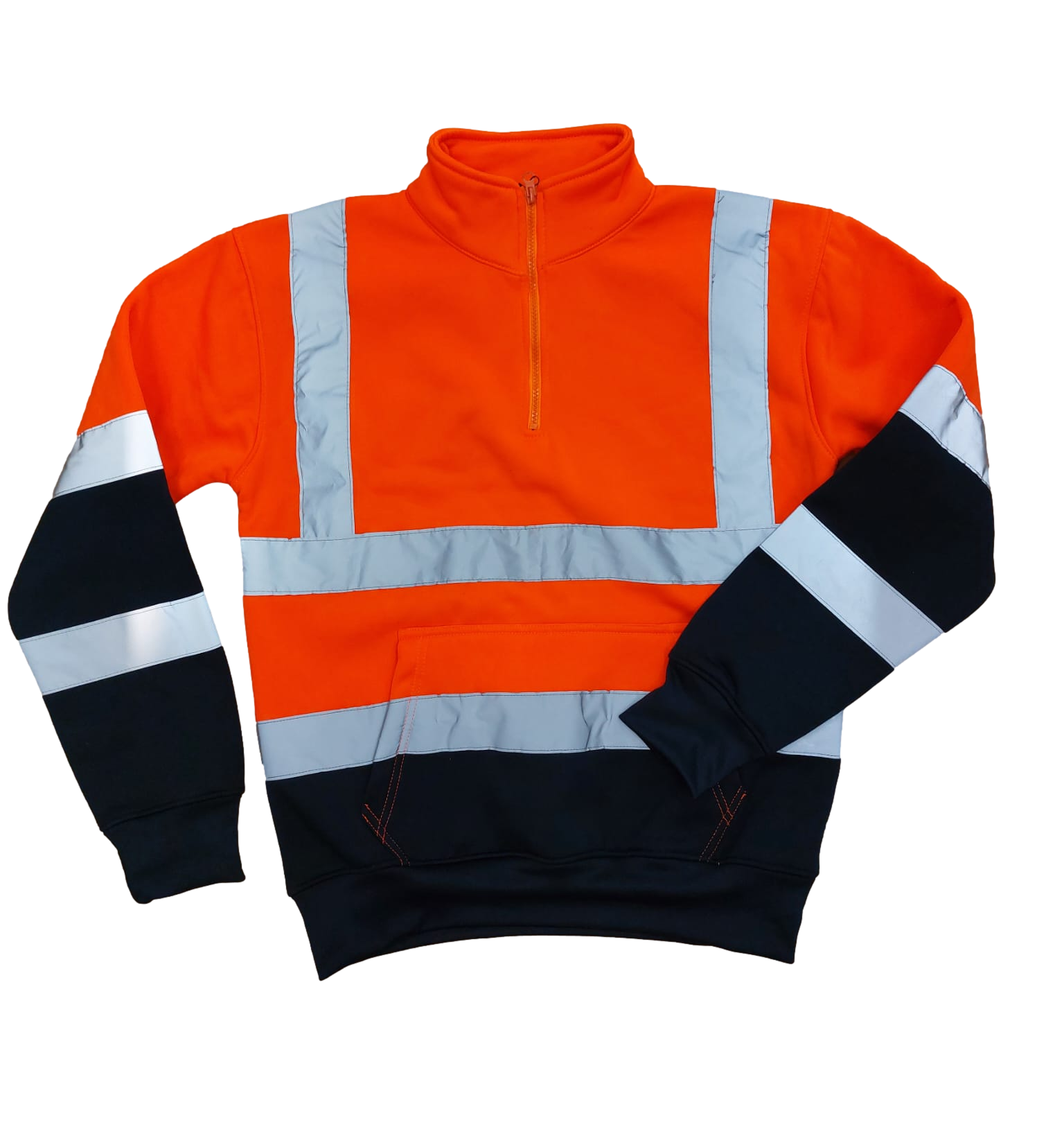 Hi Vis Two Tone Half zip - Yellow/Navy - Back View - SuperStuff Workwear