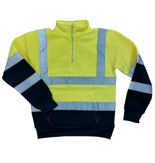 Hi Vis Two Tone Half zip - Yellow/Navy - SuperStuff Workwear
