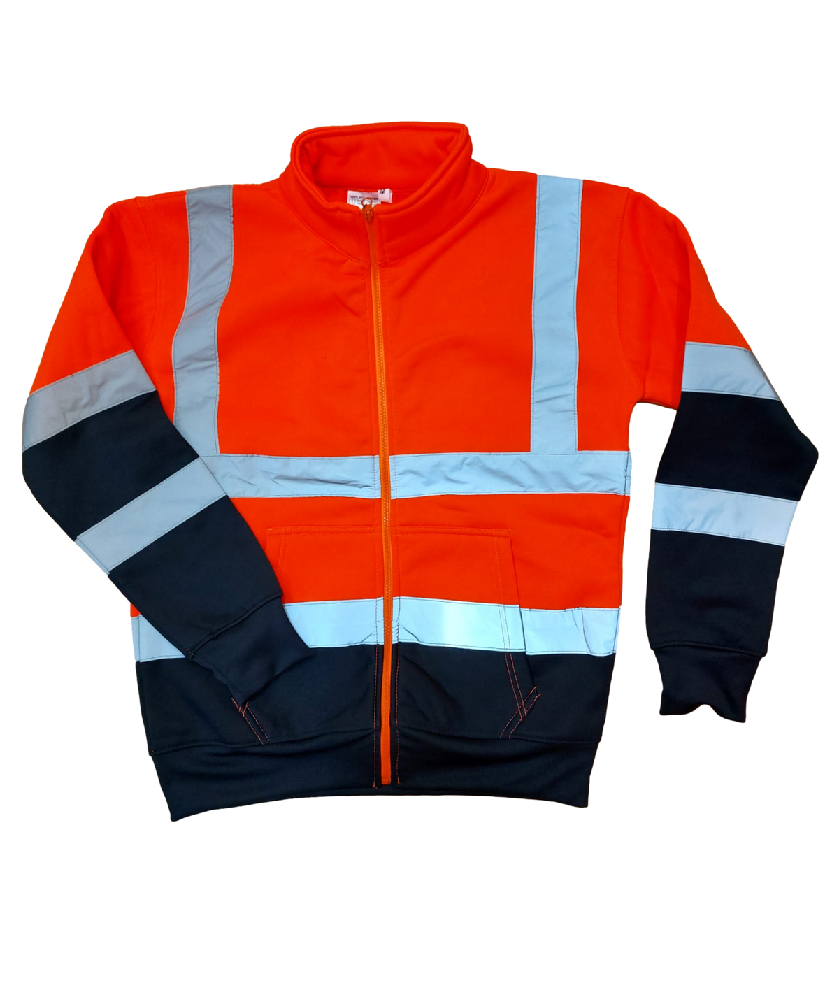 Hi Vis Two Tone Zipper with no Hood - Orange/Navy - SuperStuff Workwear