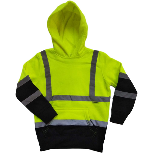 Kids Hi Vis Hoodie - Yellow/Navy - SuperStuff Workwear