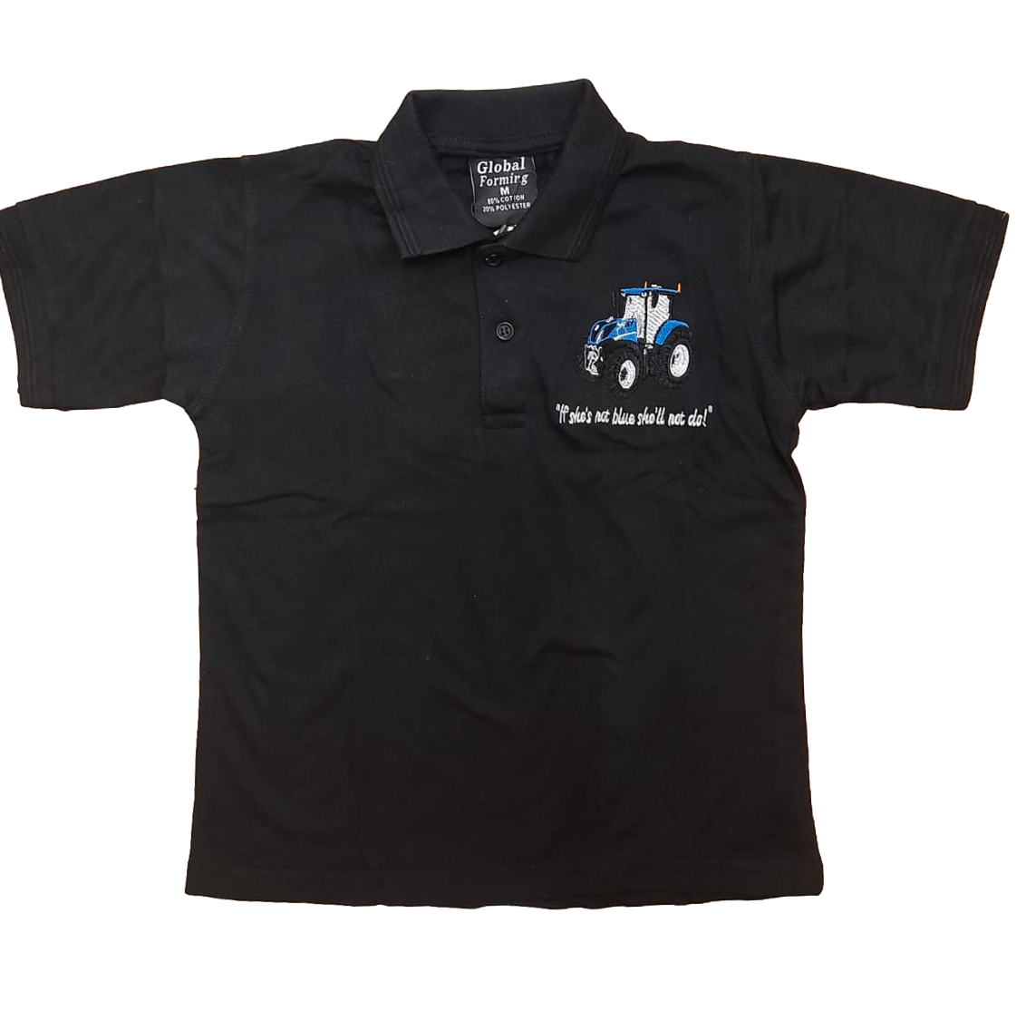 Kids Blue Tractor Polo