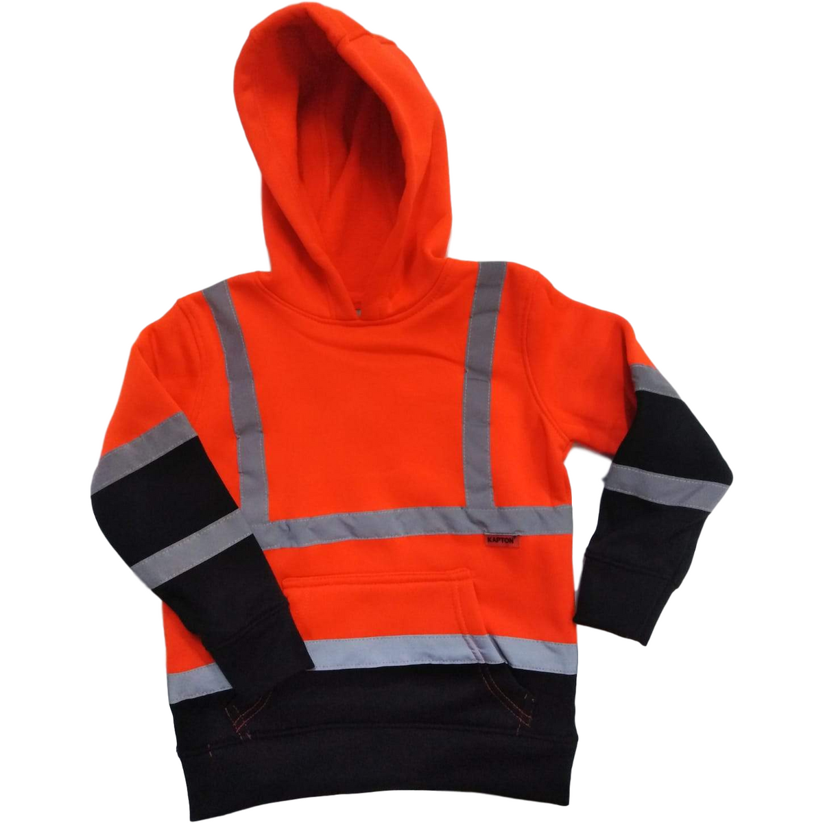 Kids Hi Vis Hoodie - Yellow/Navy - Back View - SuperStuff Workwear