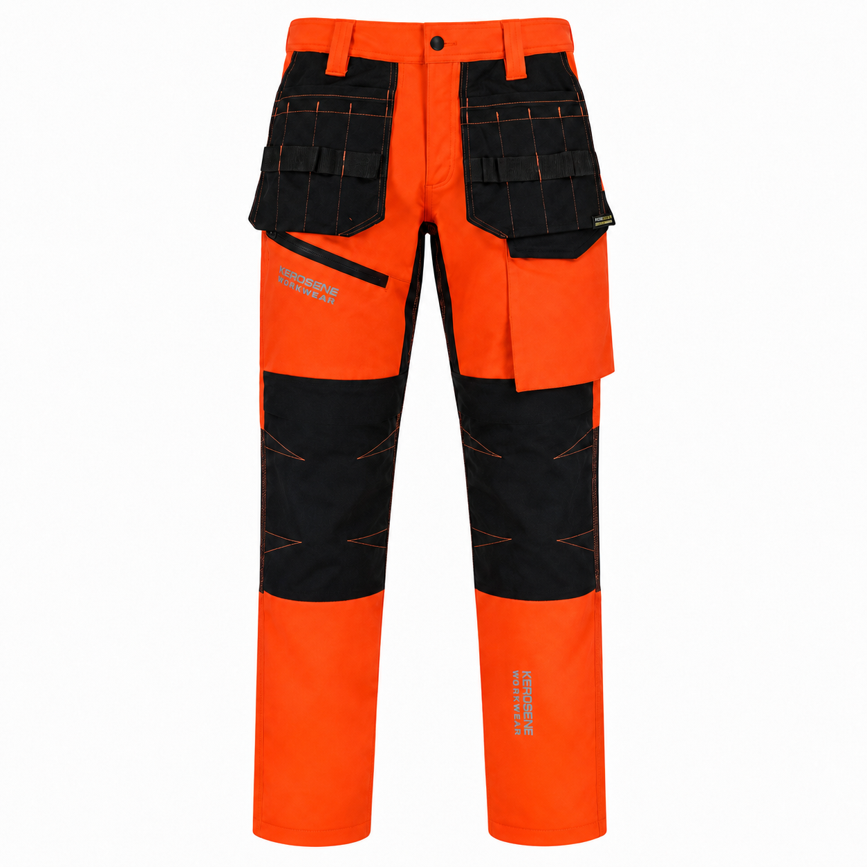 Yellow/Navy Flourescent Softshell Stretch Work Trousers