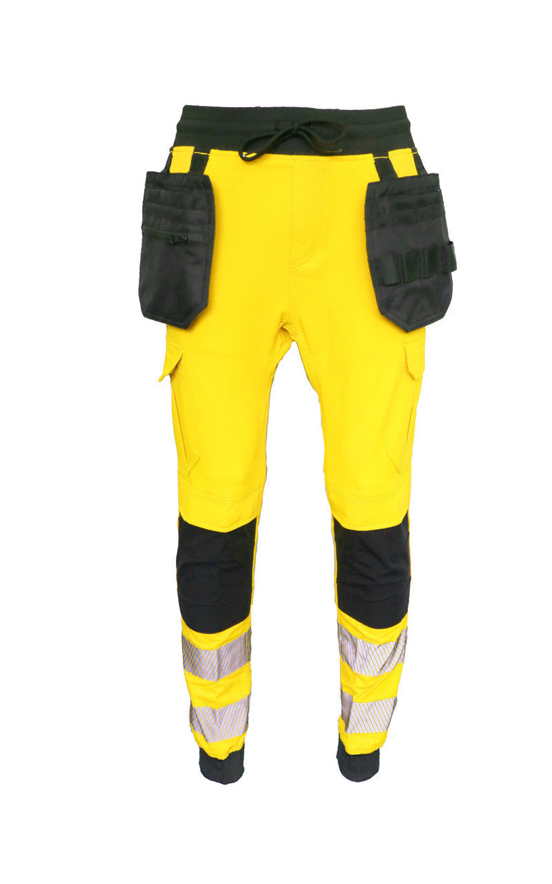 Hi Vis Yellow  Stretch Jogger Bottom - SuperStuff Workwear